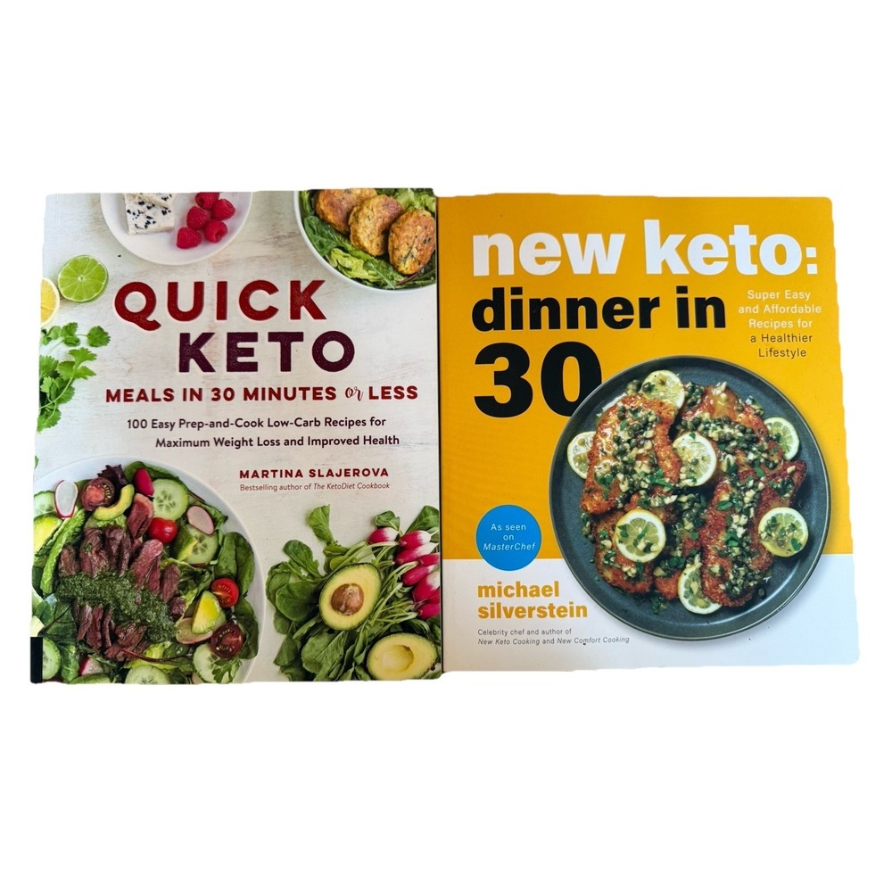 Lot Of 2 Keto Cookbooks Quick Keto Meals In 30 Min & New Keto Dinners In 30